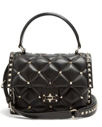 New Soft Leather Rivet Diamond Handbag