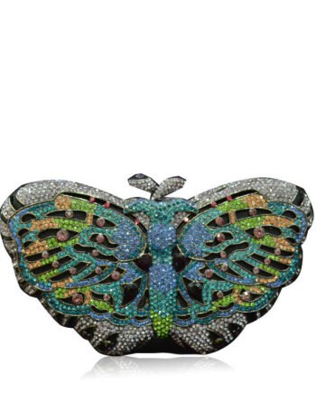 Women's Handmade Diamond Butterfly Shaped Chain Clutch