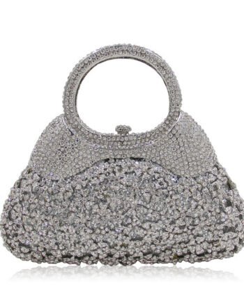 Women's Handmade Diamond Openwork Crystal Evening Bag